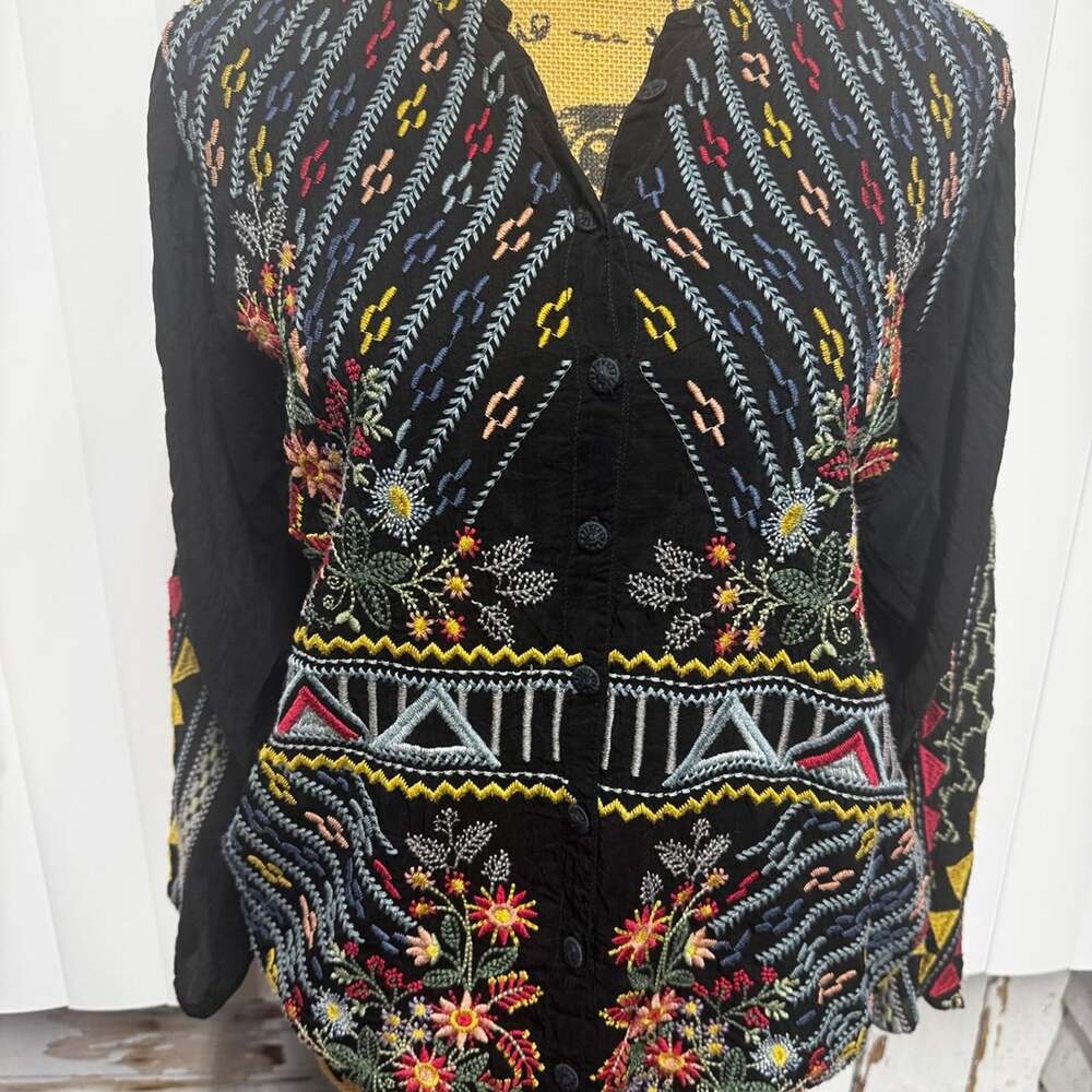 Johnny Was embroidered tunic/shirt - Picture 3 of 8